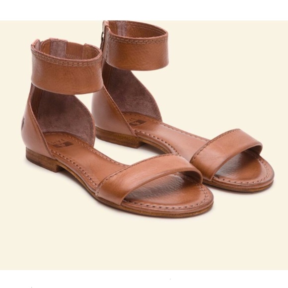 Frye Carson Ankle Zip Up Tan Casual Leather Sandal - Picture 6 of 11